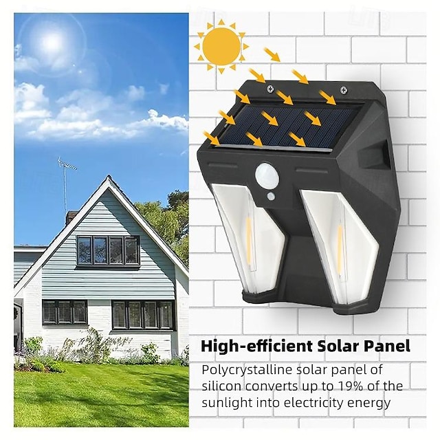  Наружный солнечный настенный светильник с лампами на вольфрамовой нити мощностью 10 Вт, инфракрасная индукция для патио, садовой дорожки, гаража, освещения двора