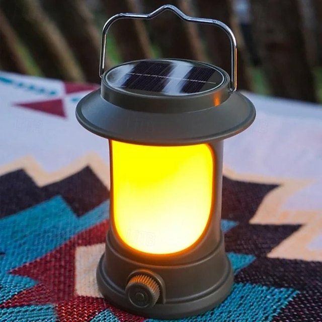  Latarnia kempingowa LED w stylu retro, do zawieszenia na zewnątrz, lampa kempingowa, ładowana energią słoneczną, lampa kempingowa