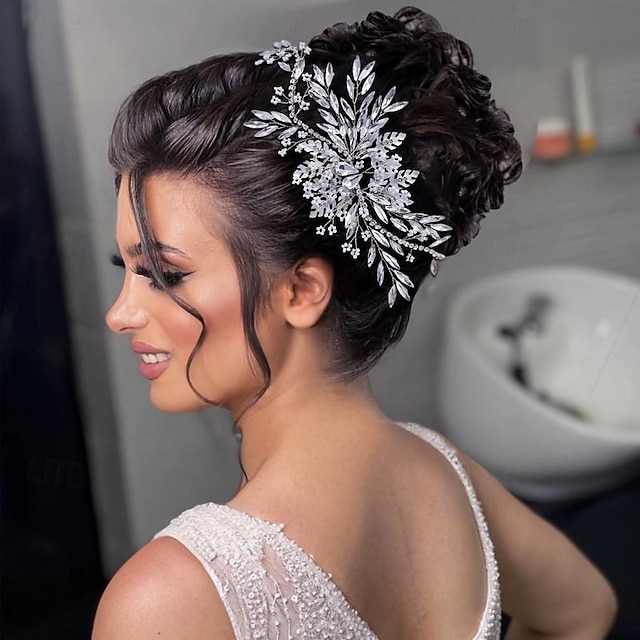  handgemaakte strass haaraccessoires voor de bruid, veelzijdige trouwjurkaccessoires in inzetstijl, hoofddeksels met krullend haar