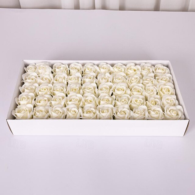  11 fleurs Fleur de Savon Tête Fleur de Savon Rose Avec Base Fleur de Simulation Fleur d'Eau Festival de la Déesse Vietnamienne Cadeau de Noël