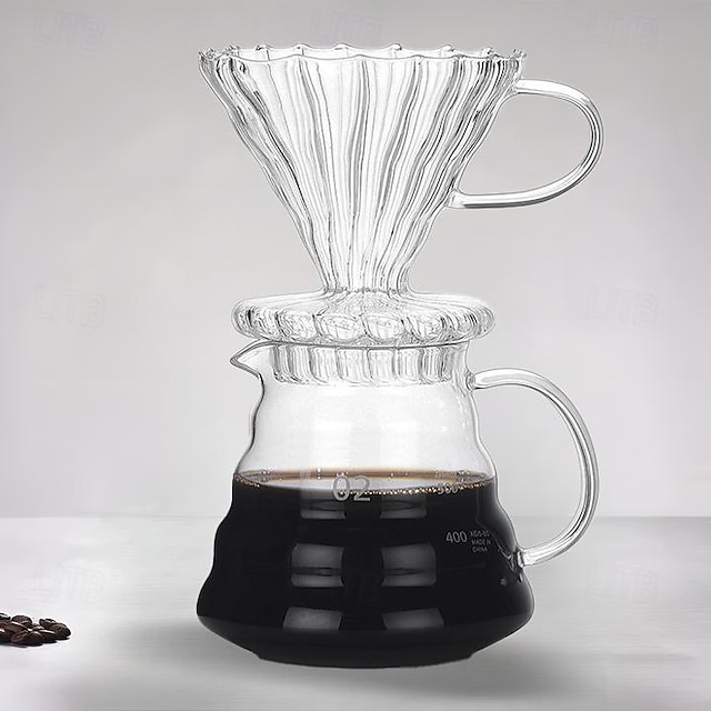  versez sur la verseuse en verre de la cafetière avec couvercle, machine à café goutte à goutte, cafetière en verre réutilisable, excellent remplacement pour les machines à café
