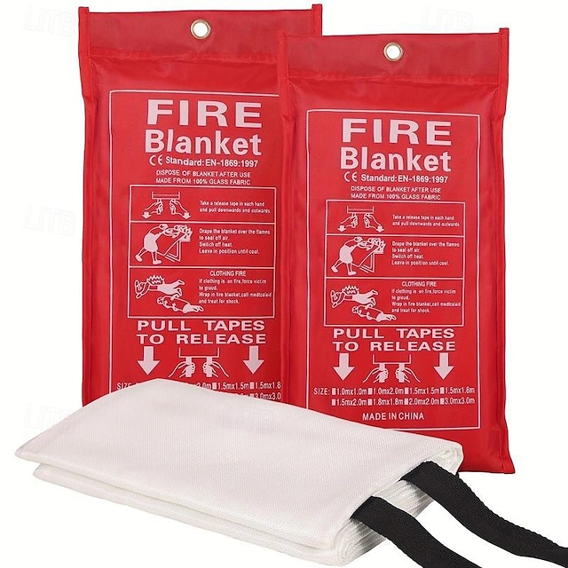  1pc Emergency Fire Extinguishing Blanket For Home And Kitchen, Suitable For Fireplace, School, BBQ, Car & Office