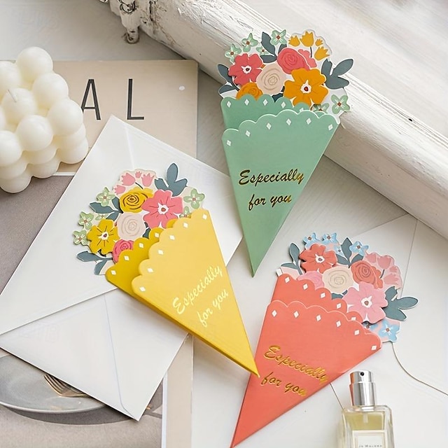  kimppu onnittelukortit onnittelukortit kirjekuorilla romanttinen kukka kimppu onnittelukortit kukkakortti onnittelut kiitospäivän äitienpäivä onnittelukortit ystäville 3kpl