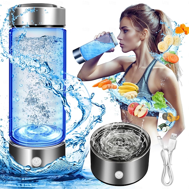  hydropures Wasserstoff-Wasserflasche, Wasserstoff-Wasserflaschen-Generator, 3 Minuten schnelle Elektrolyse, geeignet für Reisen, Sport, Geschenk für die Liebe
