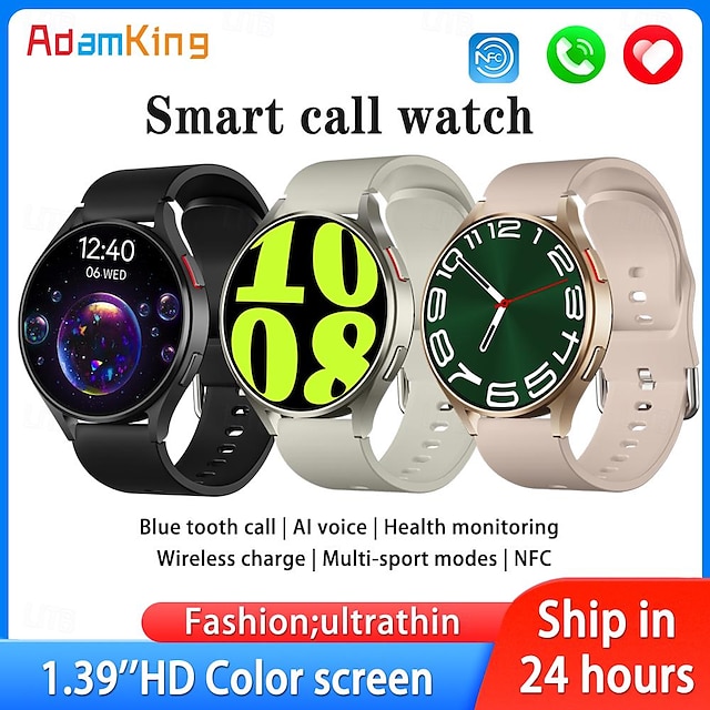  696 JSWatch6 Smart Watch 1.39 inch Smart Band Fitness Bracelet Bluetooth Pedometer Call Reminder Sleep Tracker Compatible with Android iOS Women Men Hands-Free Calls Message Reminder Custom Watch Face