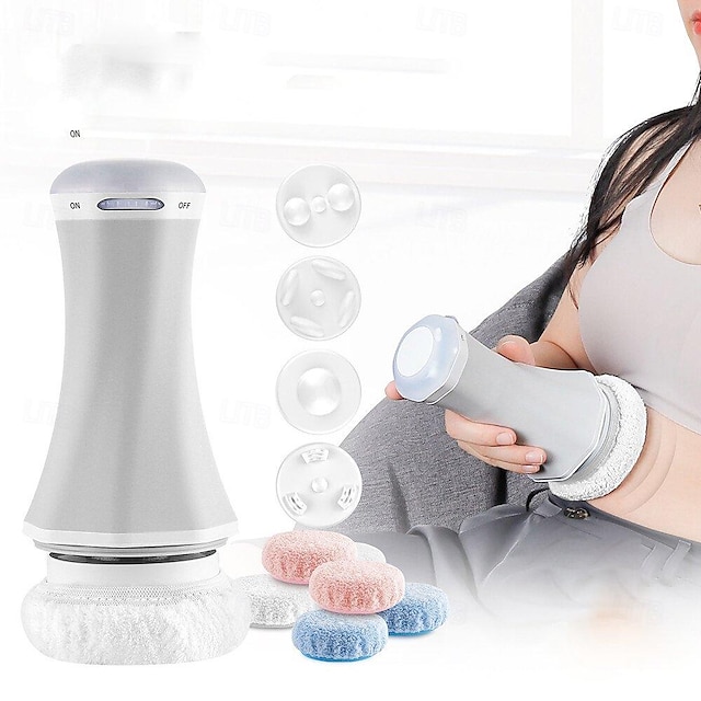  Body Massager Machine Cordless Massager For Cellulite Adjustable Levels With 4 Removable Heads 6 Massage Pads Belly Waist Arms Legs Butt Stomach Assist Losing Weight