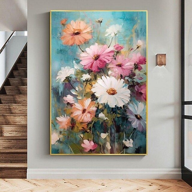 Handmade Oil Painting Canvas Wall Art Decoration Modern Flowers Plants ...