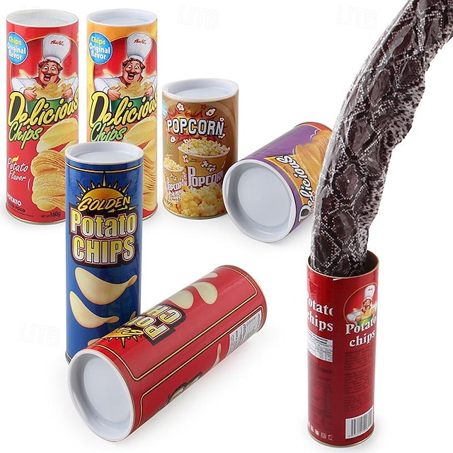  Potato Chips Bouncing Snake April Fool's Day Gift Spoof Frightened Potato Chip Snake Toy Funny Gift Toy Simulated Snake