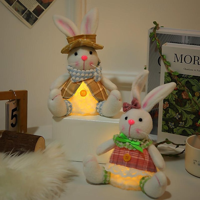  velikonoční zajíček panenka kreativní sedící panenka svítící hrát roztomilá panenka dekorace na plochu