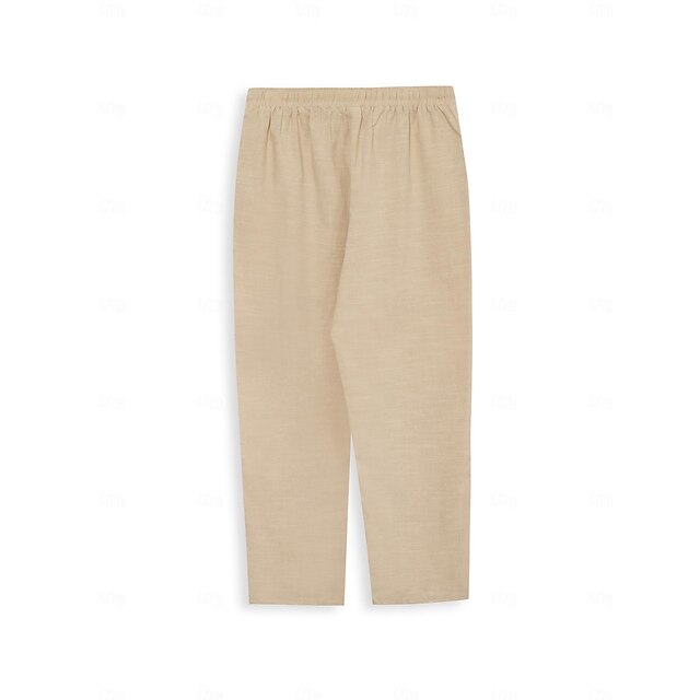 Pantalon Rayé Pour Homme : Pantalon En Coton Et Lin Pour Homme, Coupe Ample, Pantalon Décontracté Léger Et Respirant En Coton Avec Cordon De Serrage Pour Homme, Coupe Ajustée, Pantalon Rayé