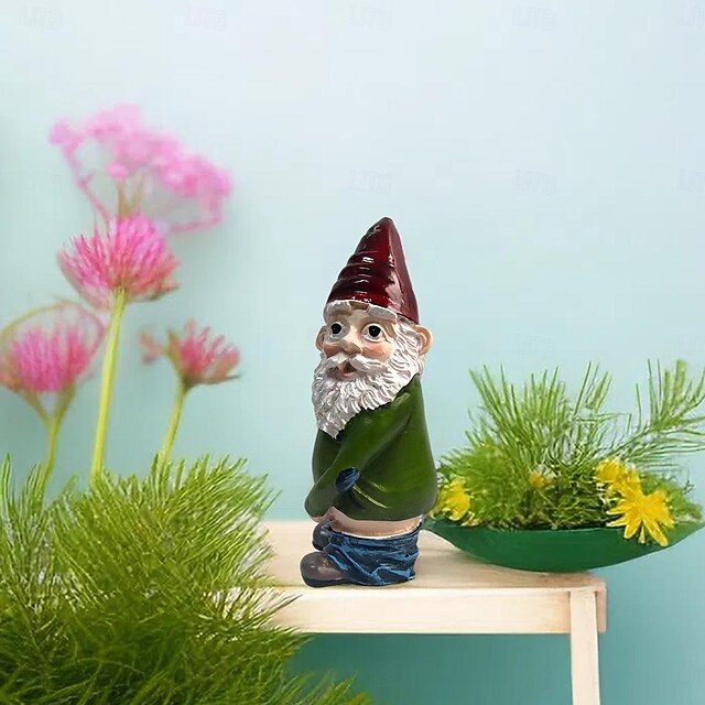 Naughty Garden Gnome Statue Funny Gnome Garden Decoration Indoor ...