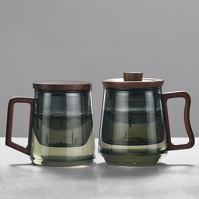  tazza da tè in vetro con coperchio tazza filtro semplice tazza di separazione del tè di grande capacità