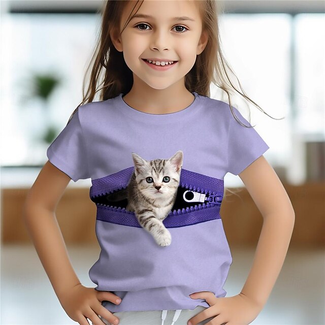 Pinky Cat - Sustainably Made Kids Long Sleeve T-shirt main image 0