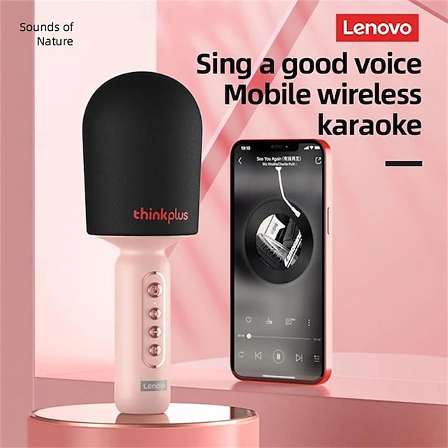  Lenovo M1 Handheld Microphone Wireless Bluetooth-Compatible HIFI Sound Quality Karaoke Artifact Mobile Phone Live Home Portable