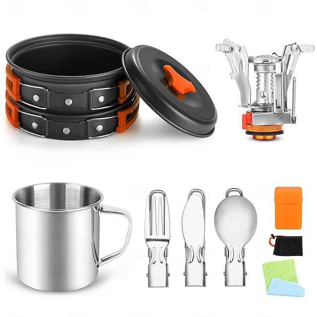  Portable Outdoor Camping Cookware Cooking Utensils Set