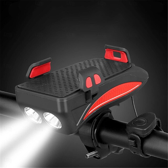  Bicycle Front Light Set 4000mAh USB Rechargeable Smart Headlight with Horn LED Bike Lamp Night Safety Warning Cycling Flashlight