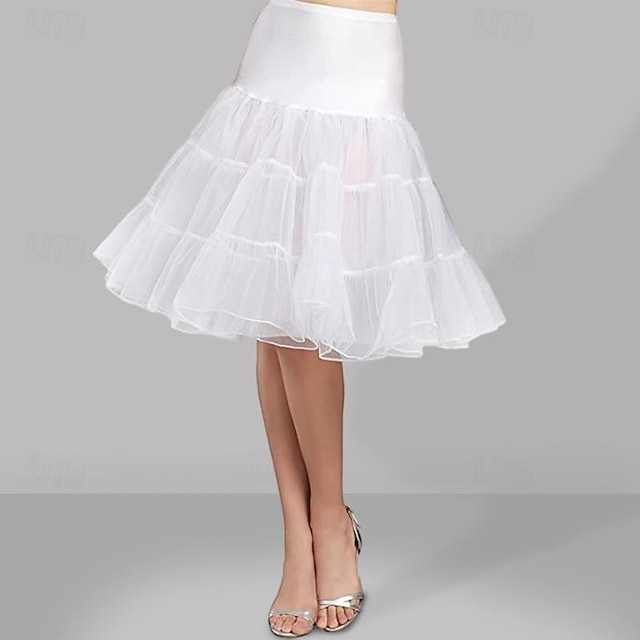  Audrey Hepburn 1950s Princess Petticoat Hoop Skirt Tutu Under Skirt Crinoline Tulle Skirt Women's Costume Vintage Cosplay Party / Evening Prom Short / Mini Skirt