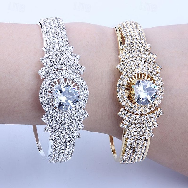  Dames Tennis armband Klassiek Hart Kostbaar Modieus Luxe Strass Armband sieraden Zilver / Goud Voor Lahja Verloving