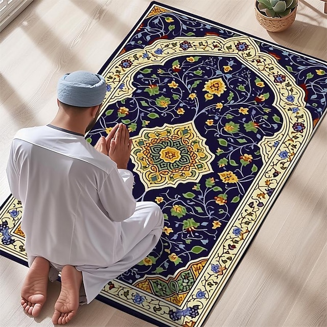  muslimská modlitební podložka s elegantním designem měkká islámská podložka na koberce z umělé vlny soft touch neklouzavá