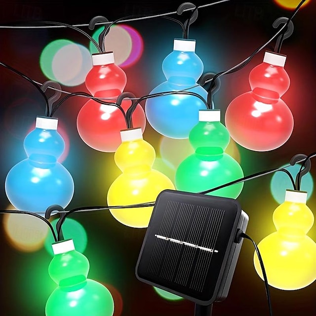  1db napelemes lámpafüzér 8db golyós lámpával, vízálló kültéri lámpafüzérek 8 világítási móddal, napelemes úti lámpák kerti udvarhoz veranda esküvői tábor karácsonyi dekorációjához (színes)