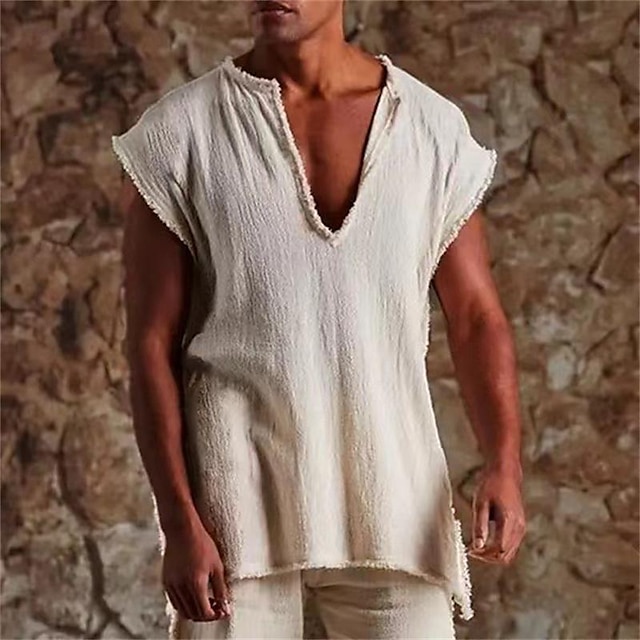  Ανδρικά Αμάνικη Μπλούζα Τοπ γιλέκου Φανέλα Αμάνικο πουκάμισο Σκέτο Λαιμόκοψη V Δρόμος Διακοπές Αμάνικο Ρούχα Μοντέρνα Υψηλής Ποιότητας Βασικό