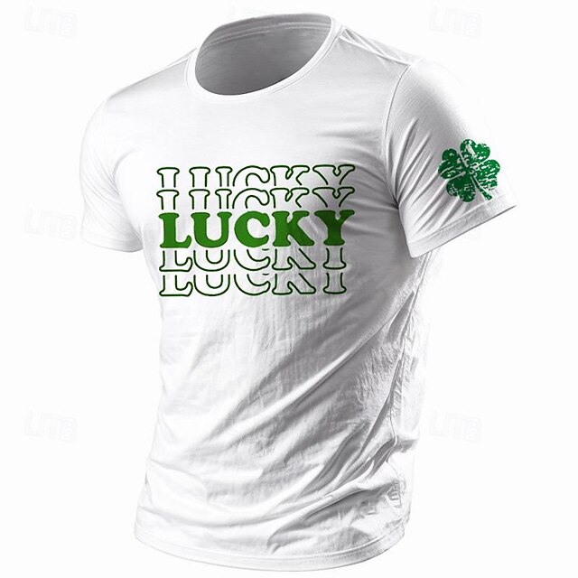 Men's Shamrock T Shirt Tee Top Cotton Short Sleeve Graphic Shirt Black White Red Comfortable Tee St.Patrick's Day Street Fashion Designer Clothing 9