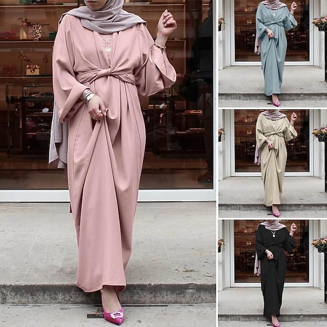 Damen Kleid Abaya Kaftan Kleid Dubai islamisch Arabisch arabisch Muslim Ramadan Erwachsene Kleid