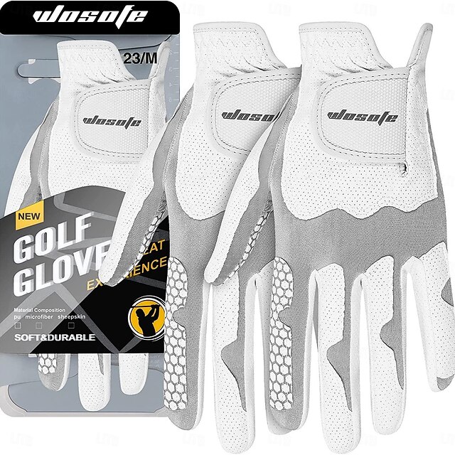  ekte golfhanske strekkbar magisk hanske med nano-pustende design, anti-skli silikon for holdbarhet, spesielt designet for venstre hånd