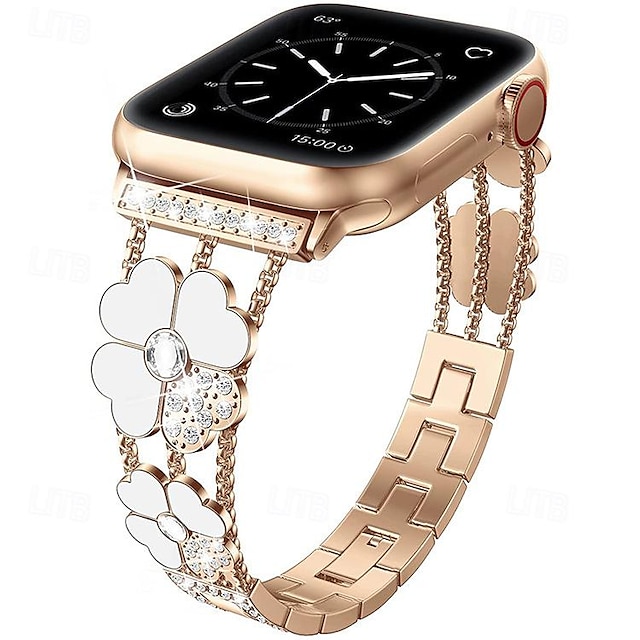  Compatible with Apple Watch band 38mm 40mm 41mm 42mm 44mm 45mm Glitter Luxury Alloy Strap Replacement Wristband for iwatch Series 9 8 7 6 5 4 3 2 1 SE