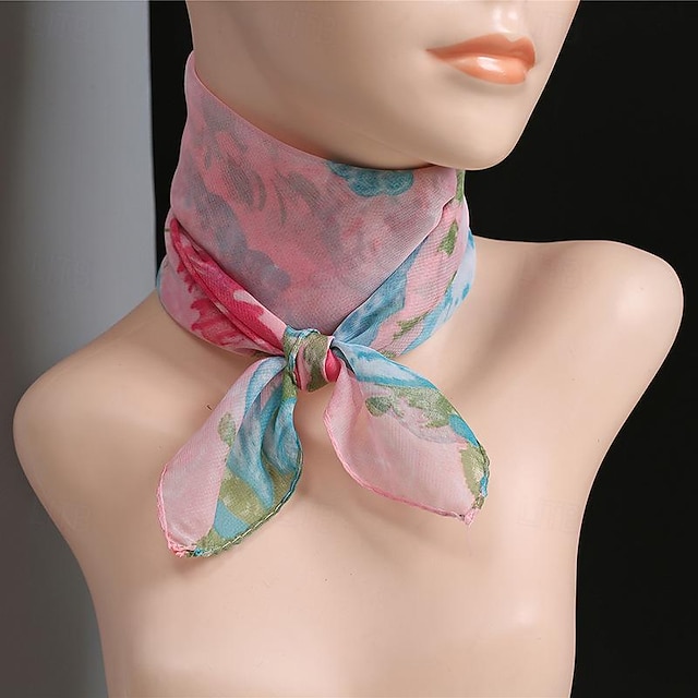  Stippen Retro vintage Jaren '50 Vierkante chiffon sjaal Kostuum Dames Maskerade Feestavondkleding Maskerade Vrijgezellenfeest Volwassenen Shawl