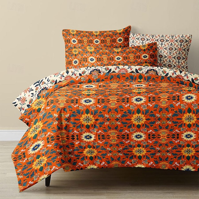  geometriskt mönster påslakanset set mjukt 3-delat lyxigt sängkläder i bomull heminredning present tvilling full king queen size påslakan