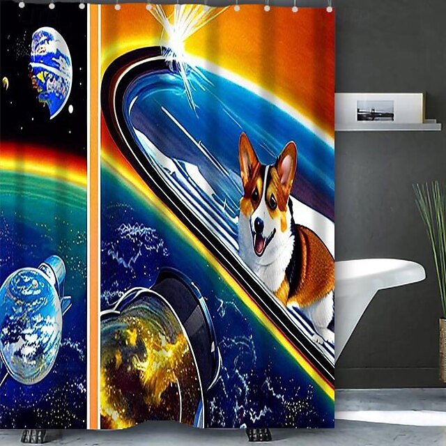  Bathroom Shower Curtains & Hooks Classic Polyester Creative