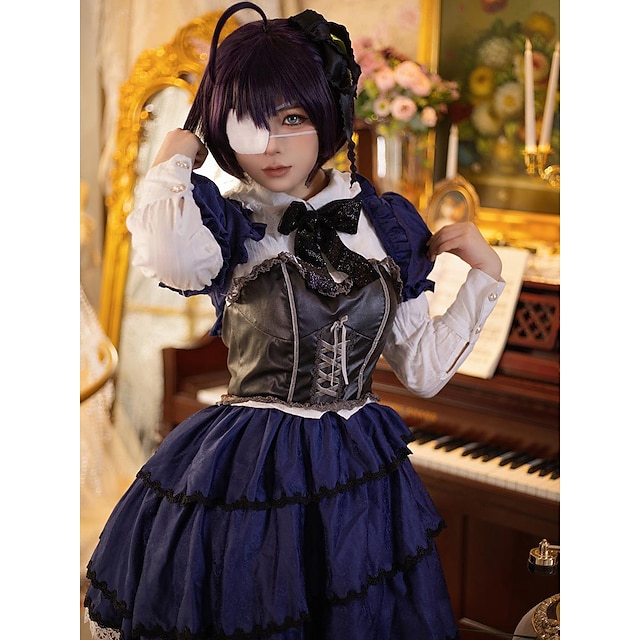  Inspired by Love, Chunibyo & Other Delusions Rikka Takanashi Anime Cosplay Costumes Japanese Halloween Cosplay Suits Dresses Long Sleeve Costume For Women's Girls'