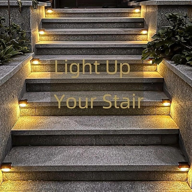  8pcs Solar Step Lights Solar Outdoor Courtyard Lights for Fence Steps Stairs Decks Fences Paths Patio Pathway