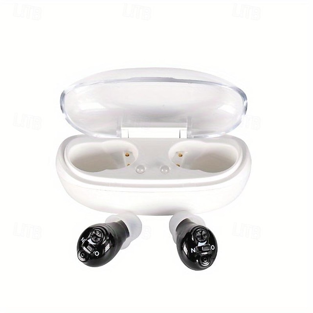  laddningsbara hörapparater mini inneröra för äldre ljudförstärkare för dövhet med laddningsfodral
