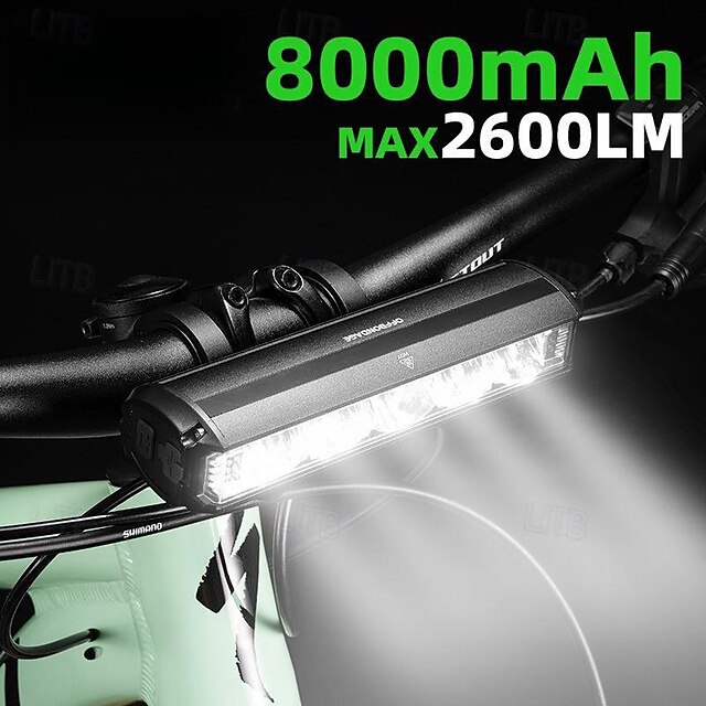  велосипедные фонари для ночной езды, 2600 люмен, 8000 мАч, алюминиевый USB-перезаряжаемый комплект велосипедных фонарей, водонепроницаемая велосипедная фара и задний фонарь ipx5, светодиодный передний задний фонарь для взрослых и детей