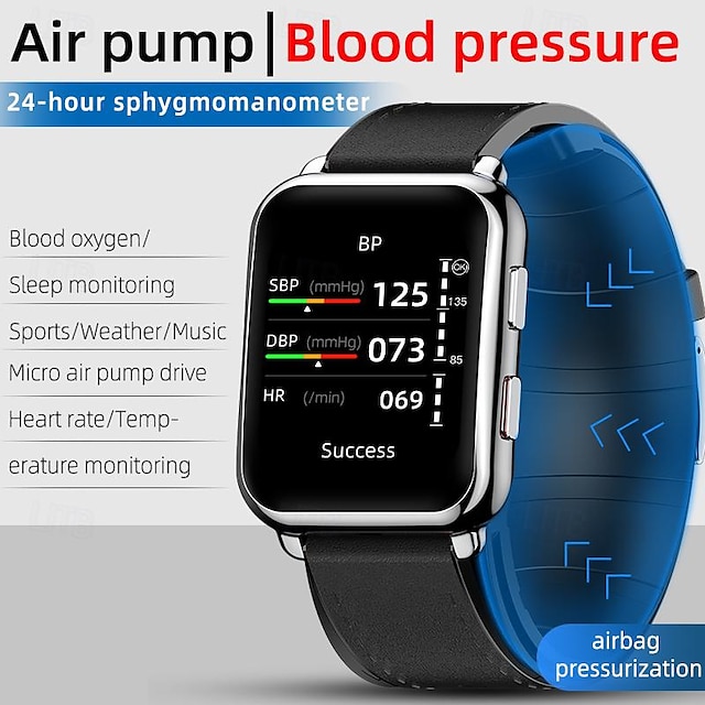  696 P80 Smart Watch 1.65 inch Smart Band Fitness Bracelet Bluetooth Temperature Monitoring Pedometer Call Reminder Compatible with Android iOS Men Message Reminder IP 67 39mm Watch Case