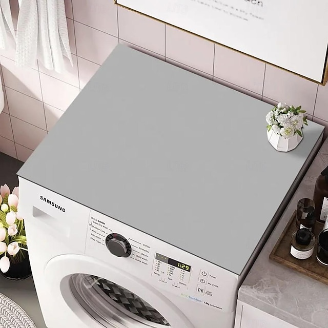  vanntett vaskemaskin topptrekk, matte for toppen av vaskemaskin og tørketrommel, vanntett vaskemaskin toppdeksel, kjøleskap støvdeksel