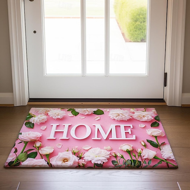  Casa floral capacho tapetes laváveis tapete de cozinha antiderrapante à prova de óleo tapete interior ao ar livre decoração do quarto tapete de banheiro tapete de entrada