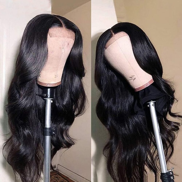  Body Wave Lace Front Wigs Human Hair Pre Plucked 180% Density 13x4 HD Lace Front Wigs for Women Glueless Wigs Black Unprocessed Brazilian Virgin Human Hair with Baby Hair Bleached Knots