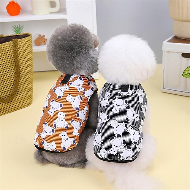  Dog Cat Jumpsuit Bear Adorable Cartoon Dailywear Casual Daily Winter Dog Clothes Puppy Clothes Dog Outfits Breathable Black Brown Costume for Girl and Boy Dog Cotton XS S M L XL