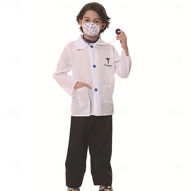  Boys Girls' Doctor Cosplay Costume Outfits For Masquerade Cosplay Kid's Top Pants