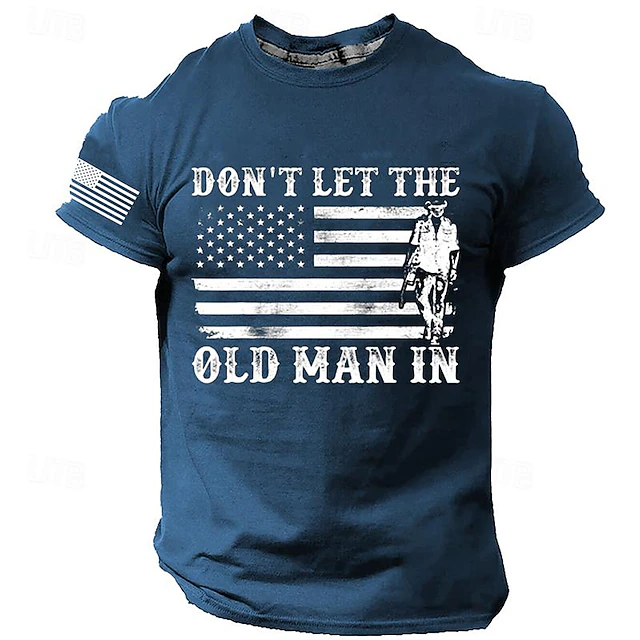 Men's Graphic Don't Let The Old Man In T Shirt Short Sleeve T shirt 3D Print Crew Neck Shirt Retro Vintage Casual Street Style Sports Outdoor Holiday Going out 11