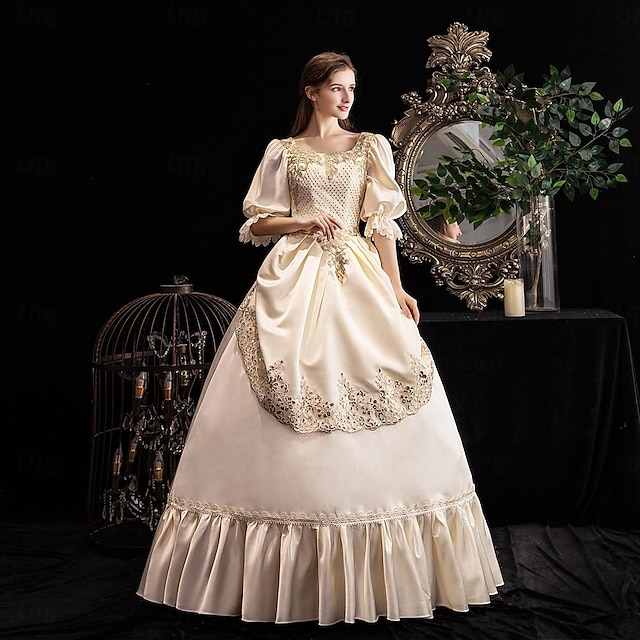  Gothic Viktorianisch Vintage inspiriert Mittelalterlich Kleid Partykostüm Ballkleid Prinzessin Shakespeare Brautkleidung Damen Ballkleid Halloween Hochzeit Party Abendgesellschaft Kleid