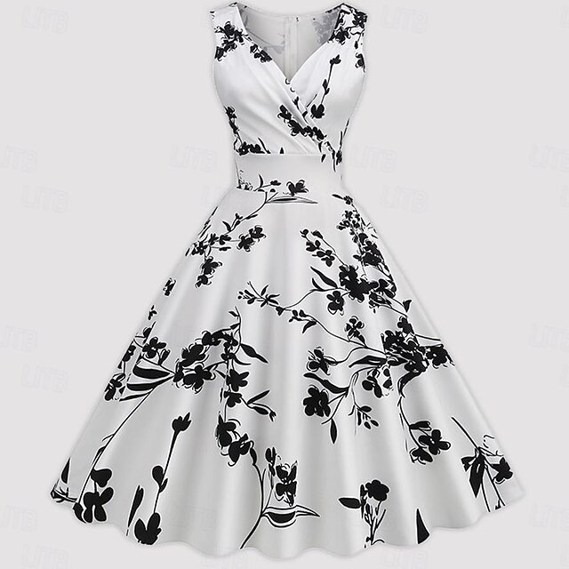 1950s Vintage Inspired Cocktail Dress Midi Dress Cocktail Dress Prom ...