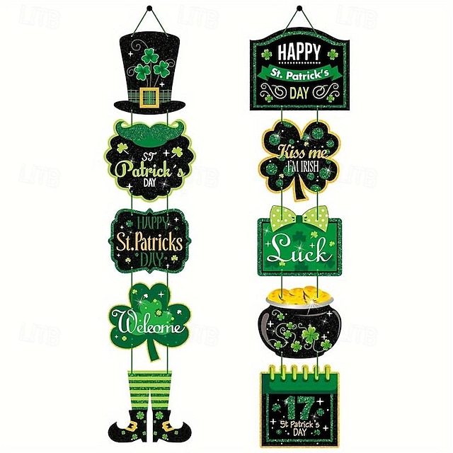  1 zestaw dekoracje na dzień świętego patryka znak na werandzie szczęśliwego dnia świętego patryka baner frontowe drzwi wiszące znak irlandzkie festiwale artykuły dekoracyjne na imprezę
