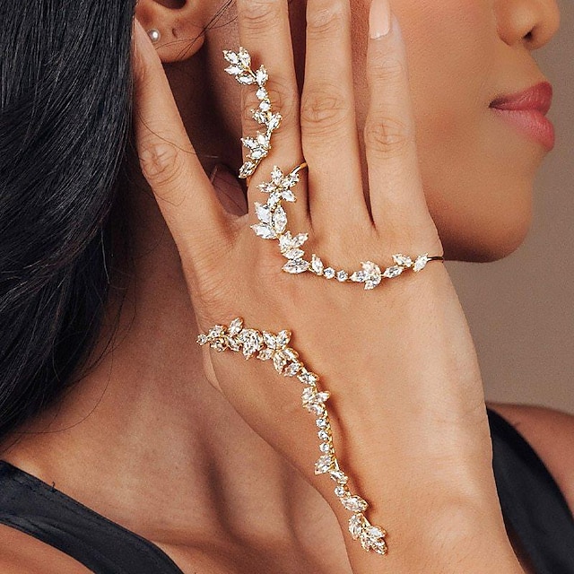  Women's Tennis Bracelet Classic Flower Precious Fashion Luxury Rhinestone Bracelet Jewelry Silver / Gold For Gift Prom