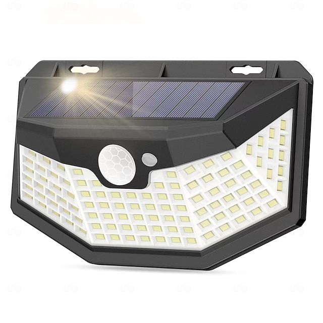  Solar Outdoor 310 LEDs Charging Lamp Waterproof 5-Side Courtyard Exterior Wall Infrared Human Body Induction Wall Lamp