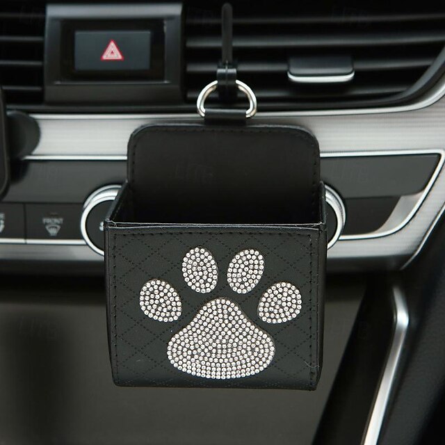  Car Storage Box Cartoon Pattern Car Air Conditioning Bag Imitation Leather Certificate Bag for Easy Access