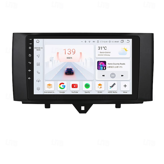  για mercedes benz smart fortwo 2011-2015 ραδιόφωνο αυτοκινήτου συσκευή αναπαραγωγής πολυμέσων android 12 carplay navigation gps